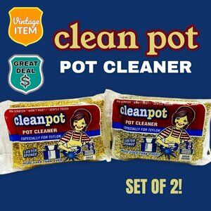 Vintage Cleanpot Pot Cleaner Non-Scratch Teflon Scrubber Luster Sponges Lot of 2